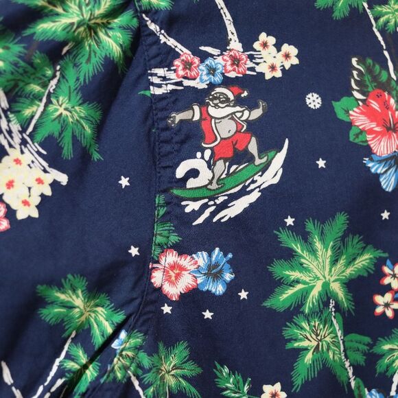 Free Planet Blue and Green Casual Button Down Shirts with Tropical Prints - Picture 9 of 14